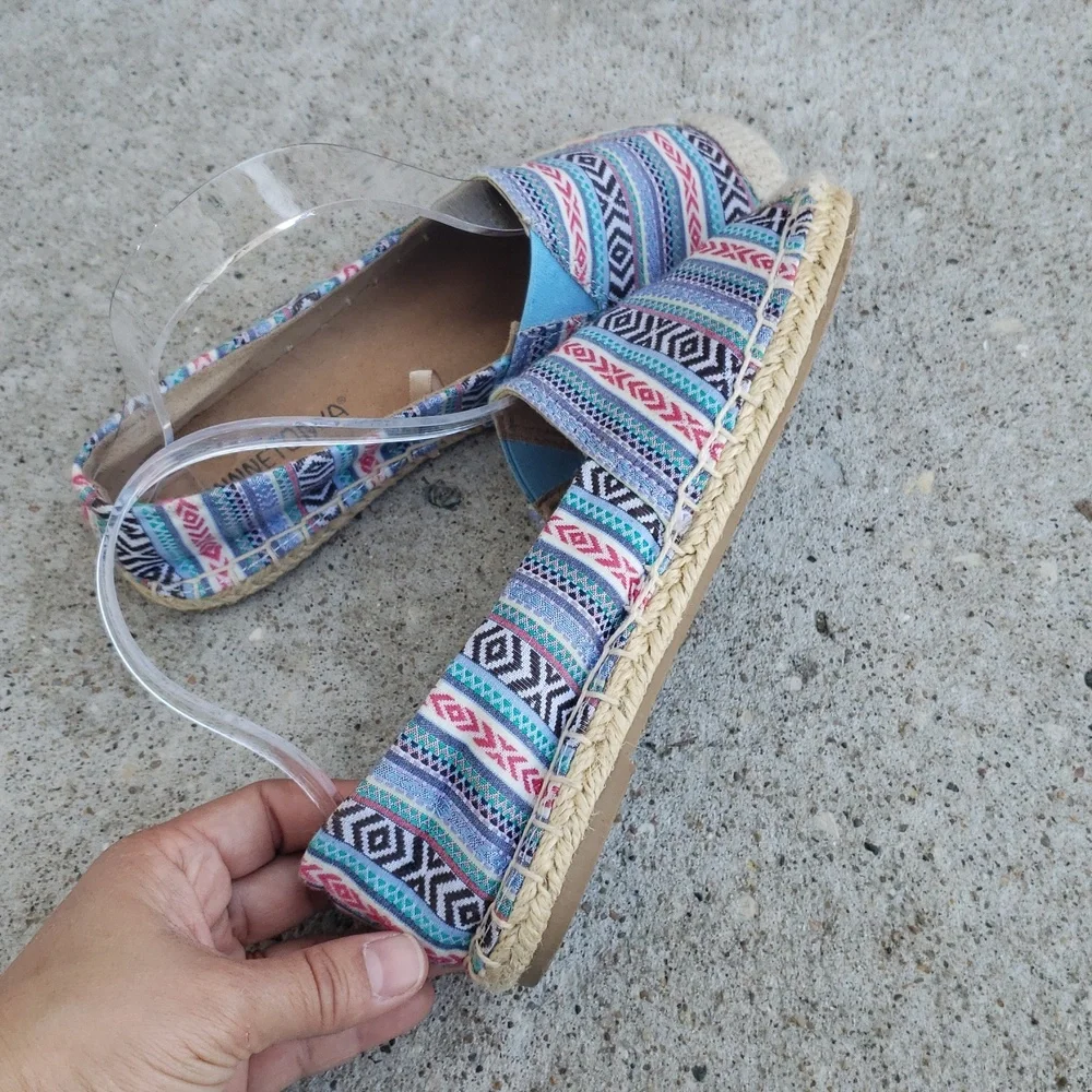 Minnetonka Pam Espadrille Slip On Loafers Size 6 Blue Arizona Handcrafted Boho